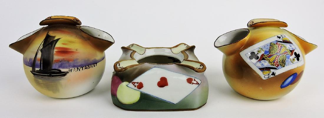 Nippon lot of 3 ashtrays: .