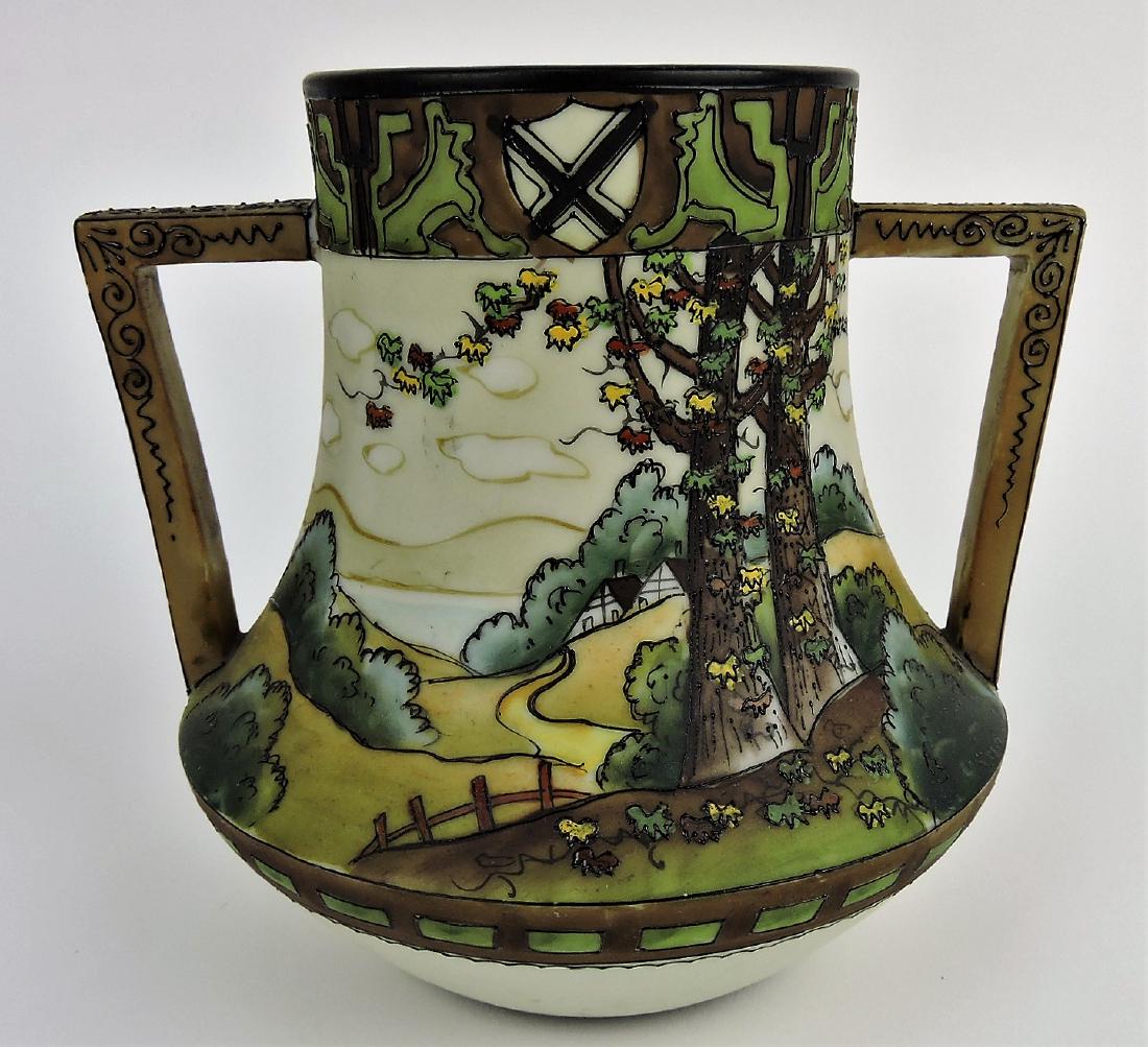 Nippon Woodland vase, 6 1/2": .