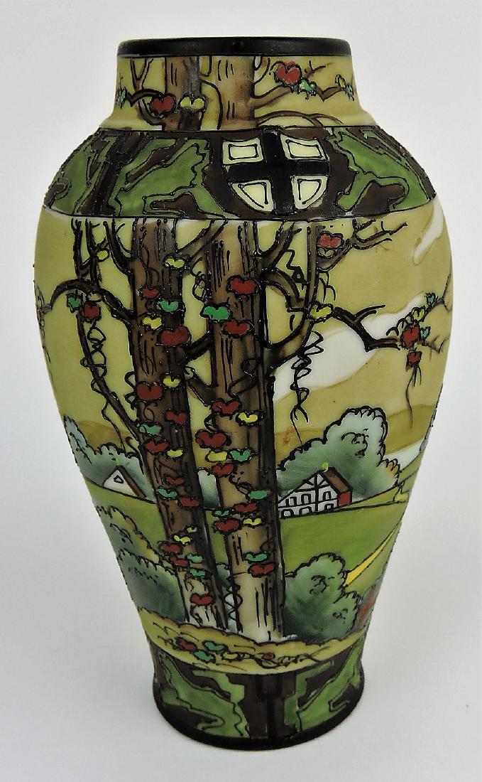 Nippon Woodland vase, 6 1/2": .