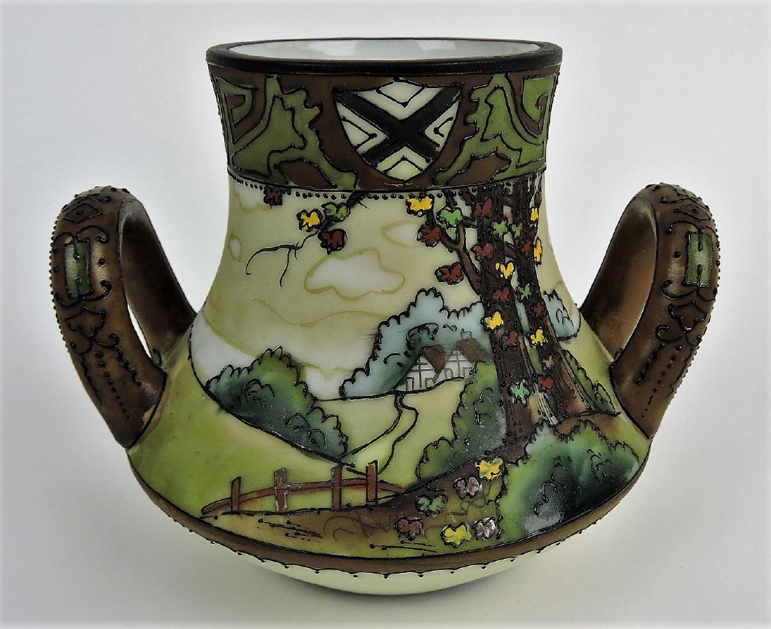 Nippon Woodland vase, 4 1/2": .