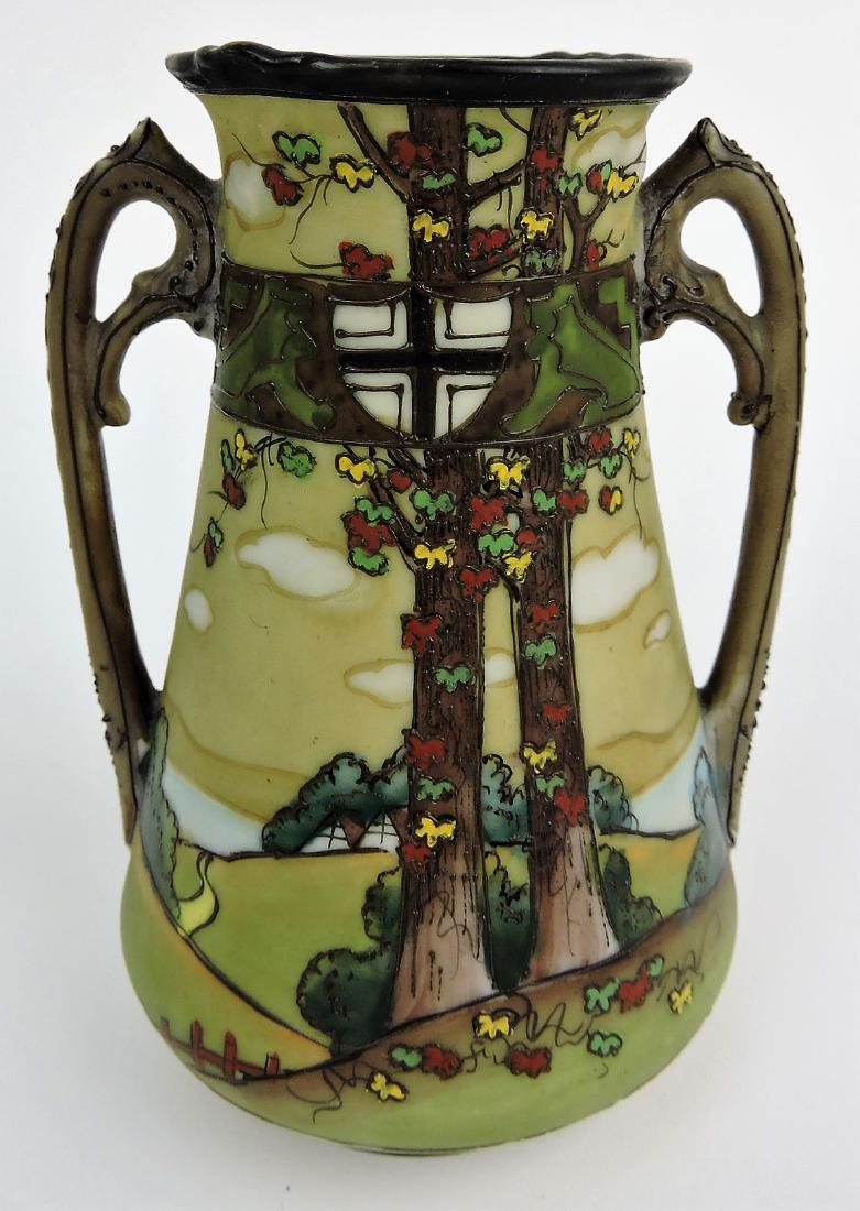 Nippon Woodland vase, 5 1/2": .