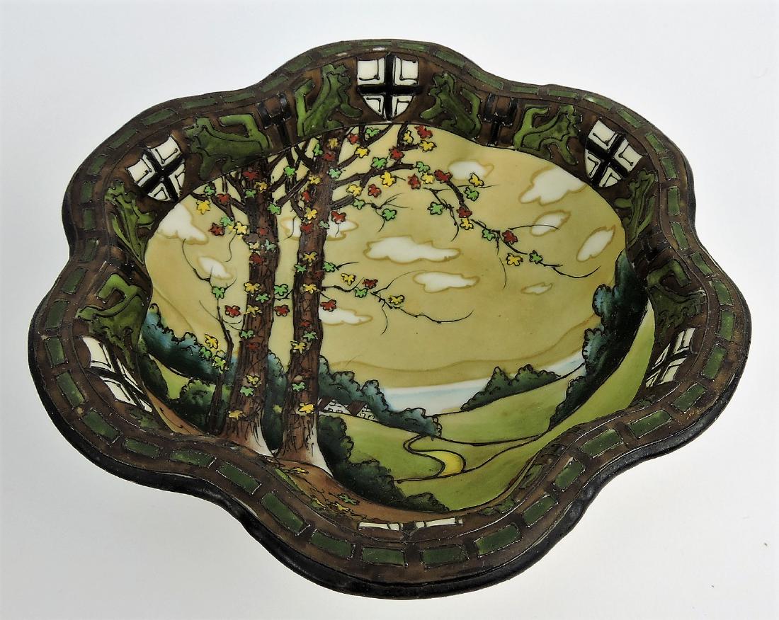 Nippon Woodland footed bowl,: 7 1/2"