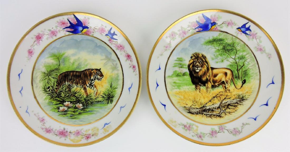 Nippon lion and tiger pair of 8": plates