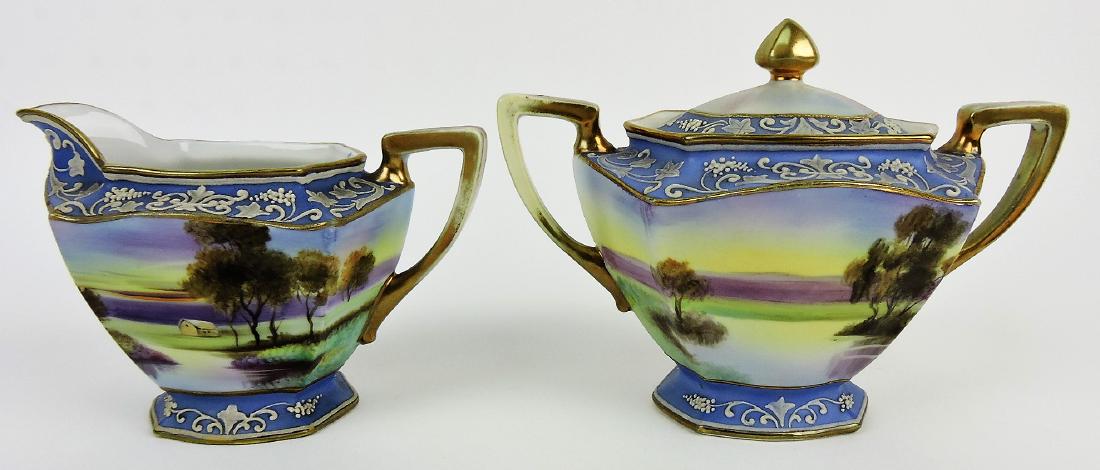 Nippon Wedgwood scenic cream: and sugar