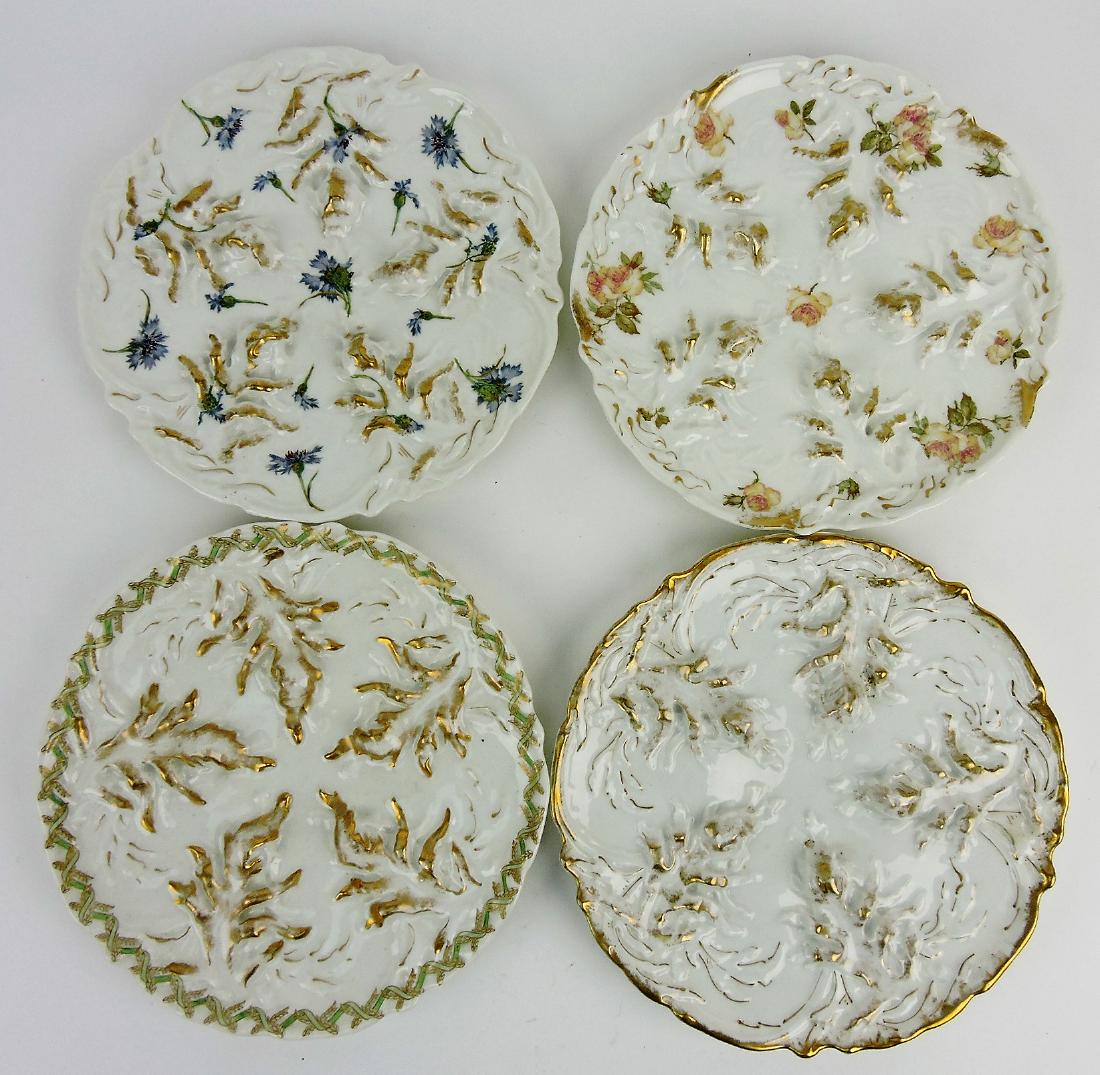 Haviland lot of 4 - 8 3/4" porcelain: five well oyster plates