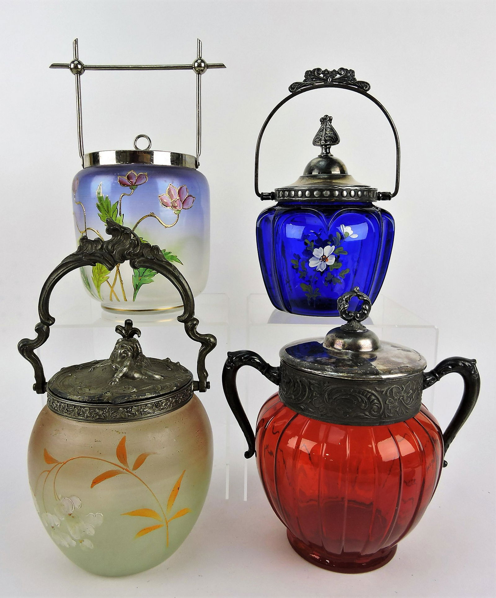 Biscuit cracker jar lot of 4: .