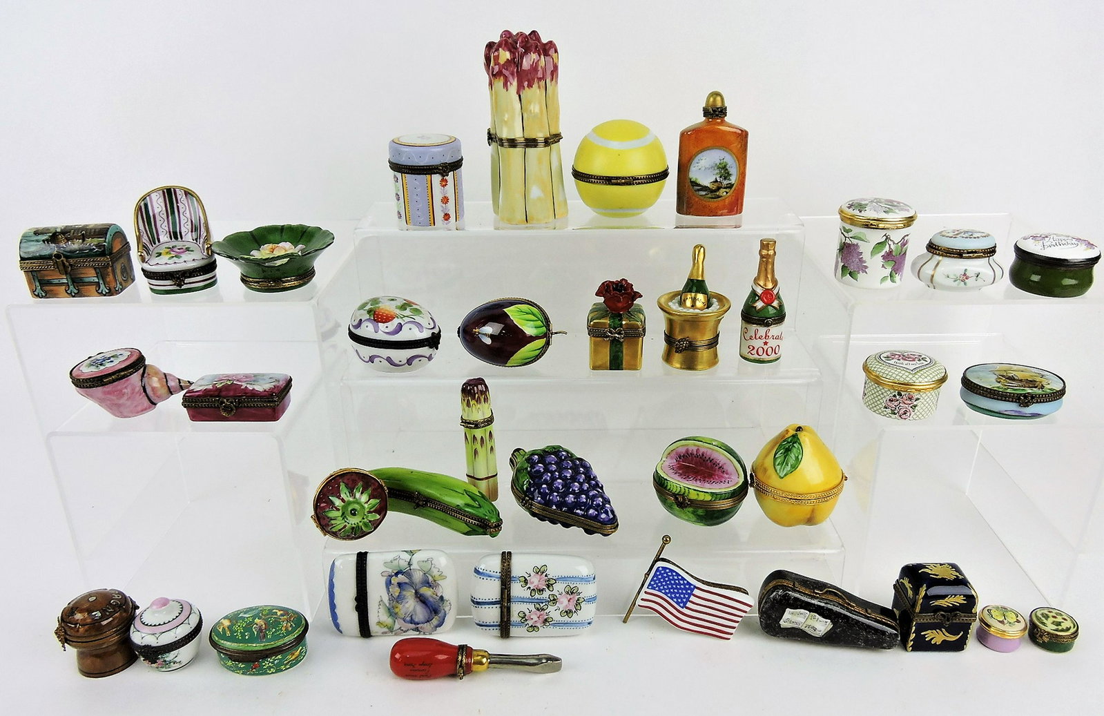Limoges lot of 36 trinket boxes,: mixed motif