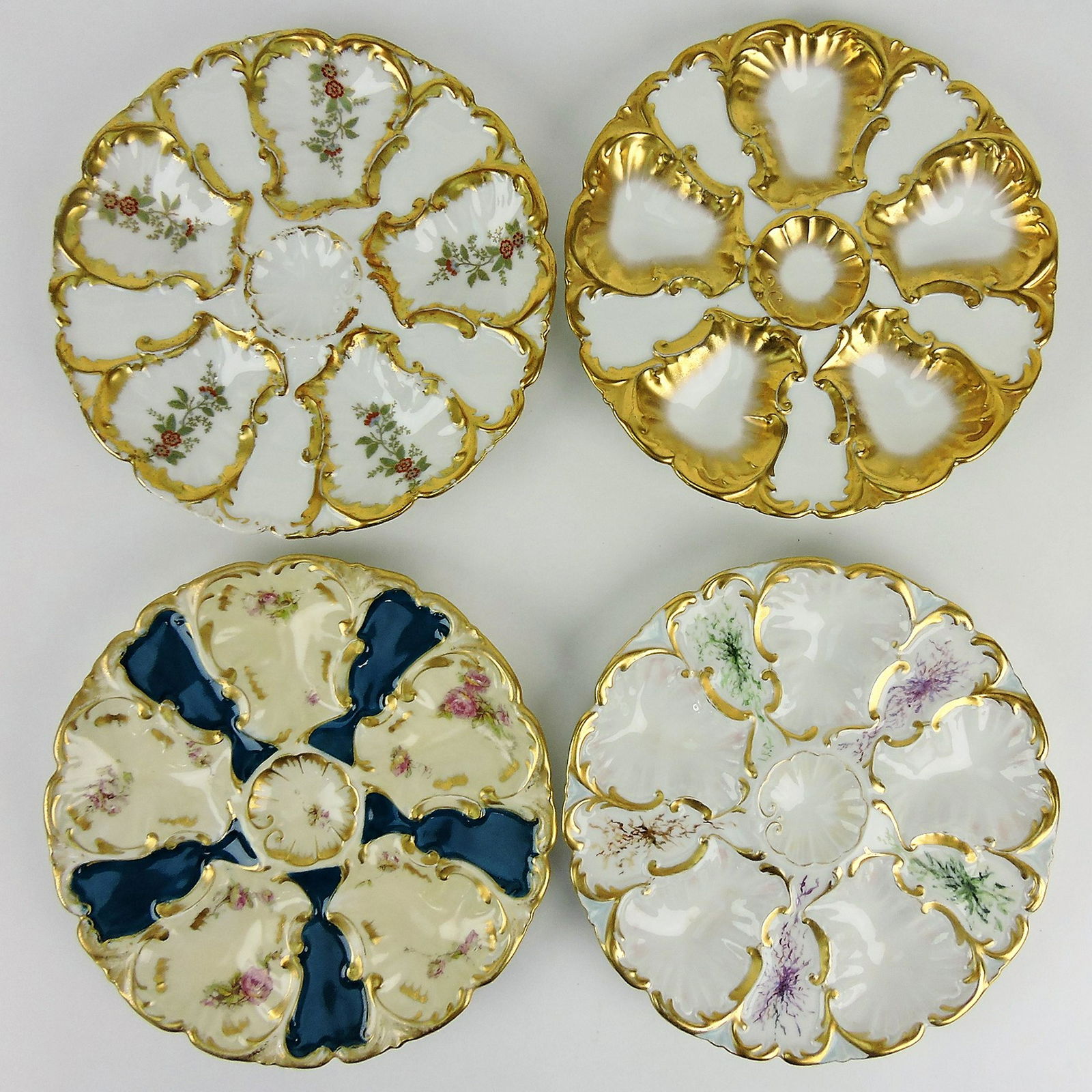 Porcelain lot of 4 - 8 1/2" oyster: plates