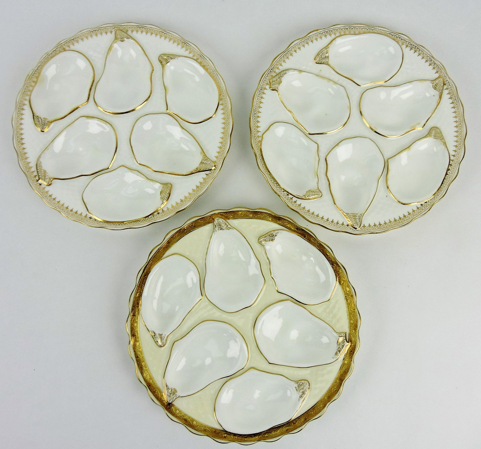 Minton porcelain lot of 3 - 8 1/4": oyster plates
