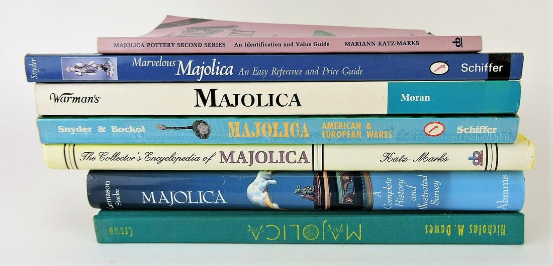 Majolica lot of 7 reference books: .