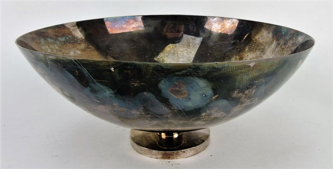 Swid Powell mid century modern: silver plate bowl, 9 1/4"