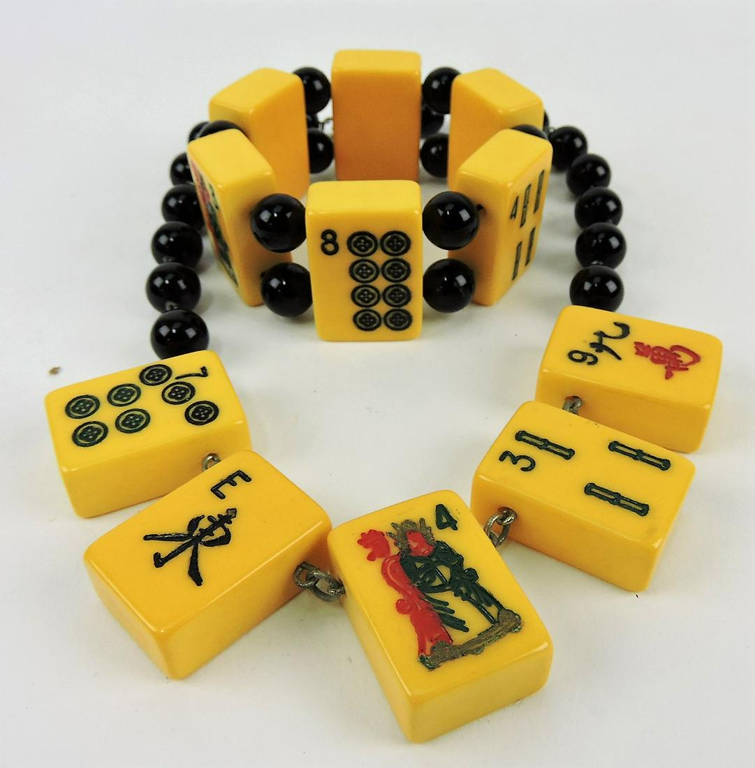 Bakelite domino stretch bracelet (1 of 1)