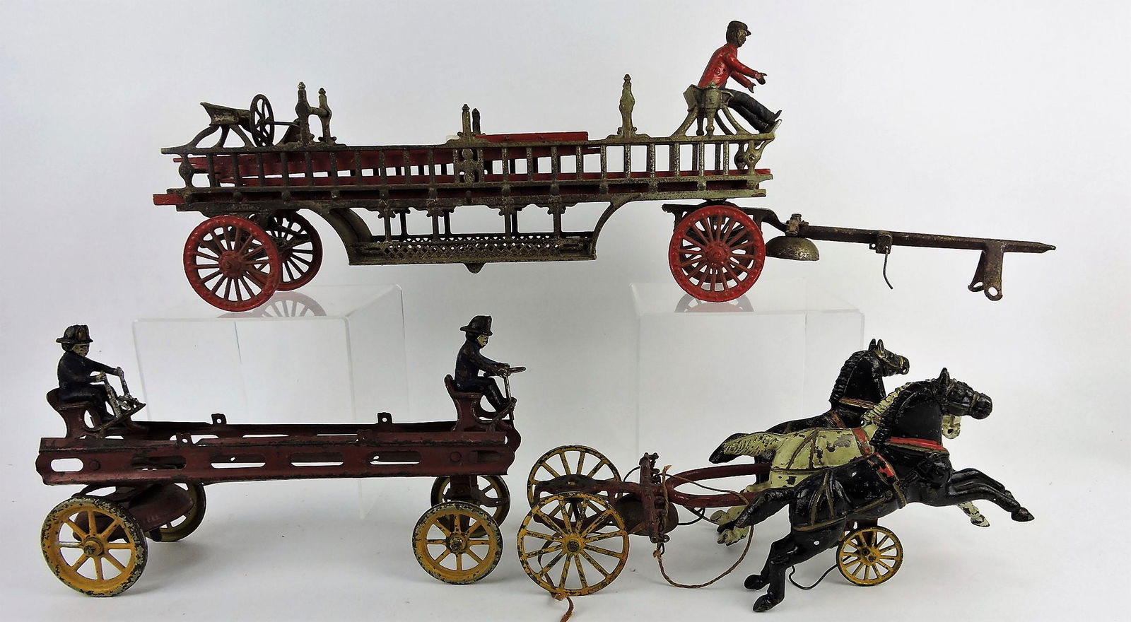 Cast iron fire engine lot of 3 (1 of 4)