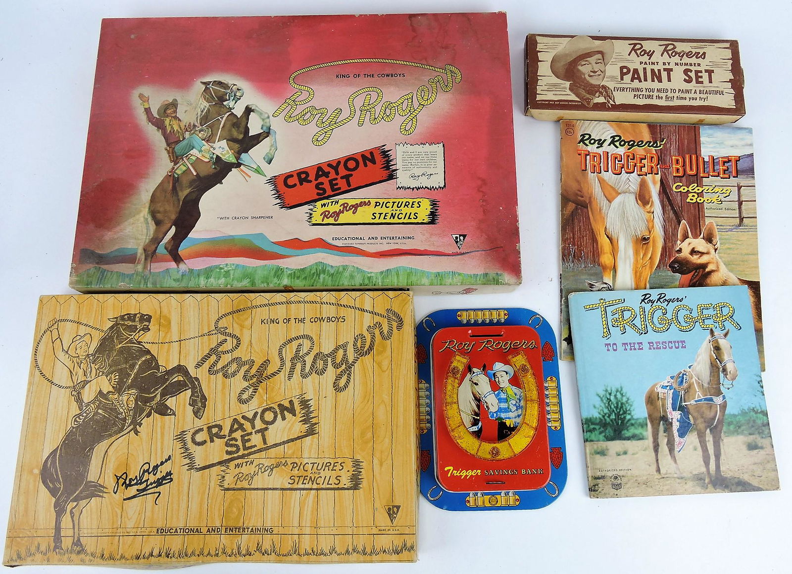 Roy Rogers group; 2 crayon sets, (1 of 2)