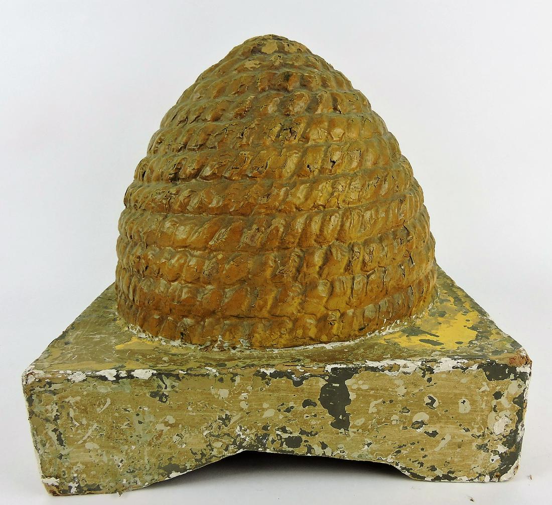 Early paper mache beehive, 13 1/2"w, (1 of 1)