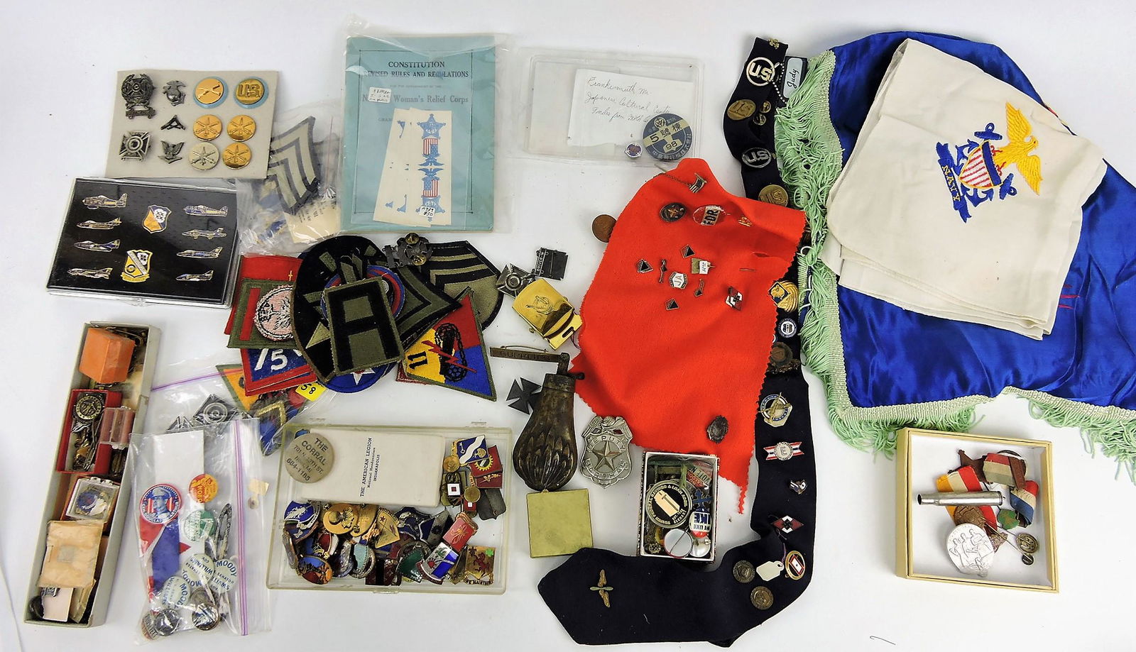 Large lot of military insignia, patches, (1 of 5)