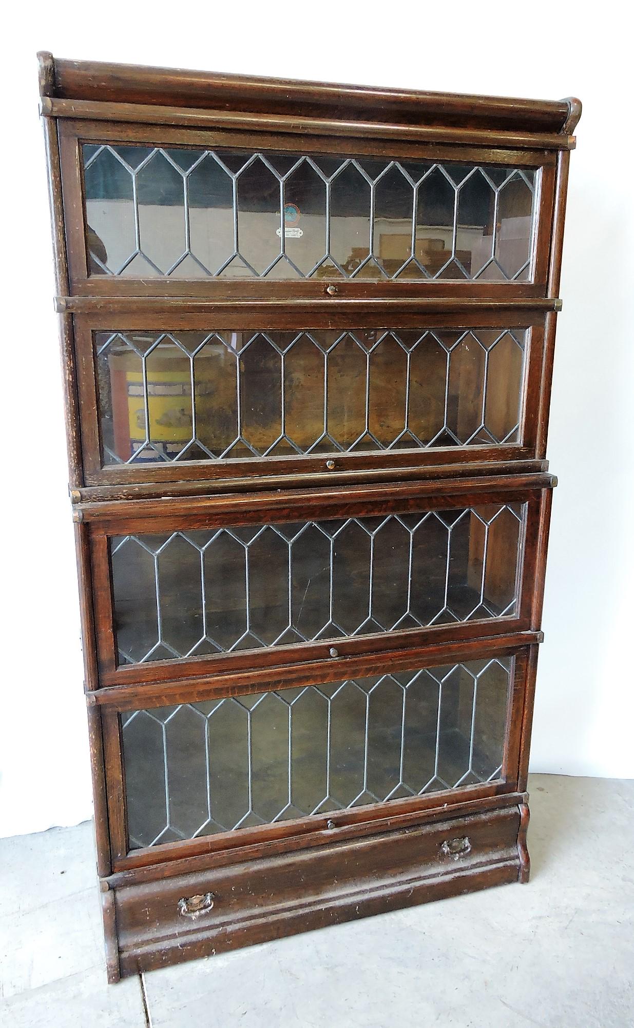 Oak four section lawyers bookcase (1 of 1)