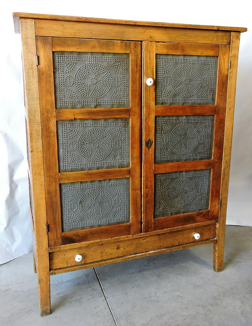 For Auction Poplar two door pie safe with pierced (517) on Sep 25