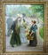French oil on canvas of flower girl