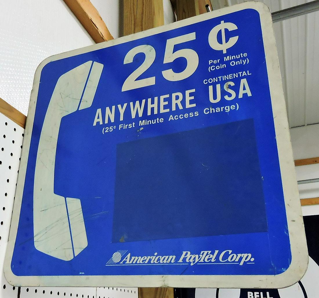 Aluminum two sided flange sign,: American Paytel Corp, 18"x18"