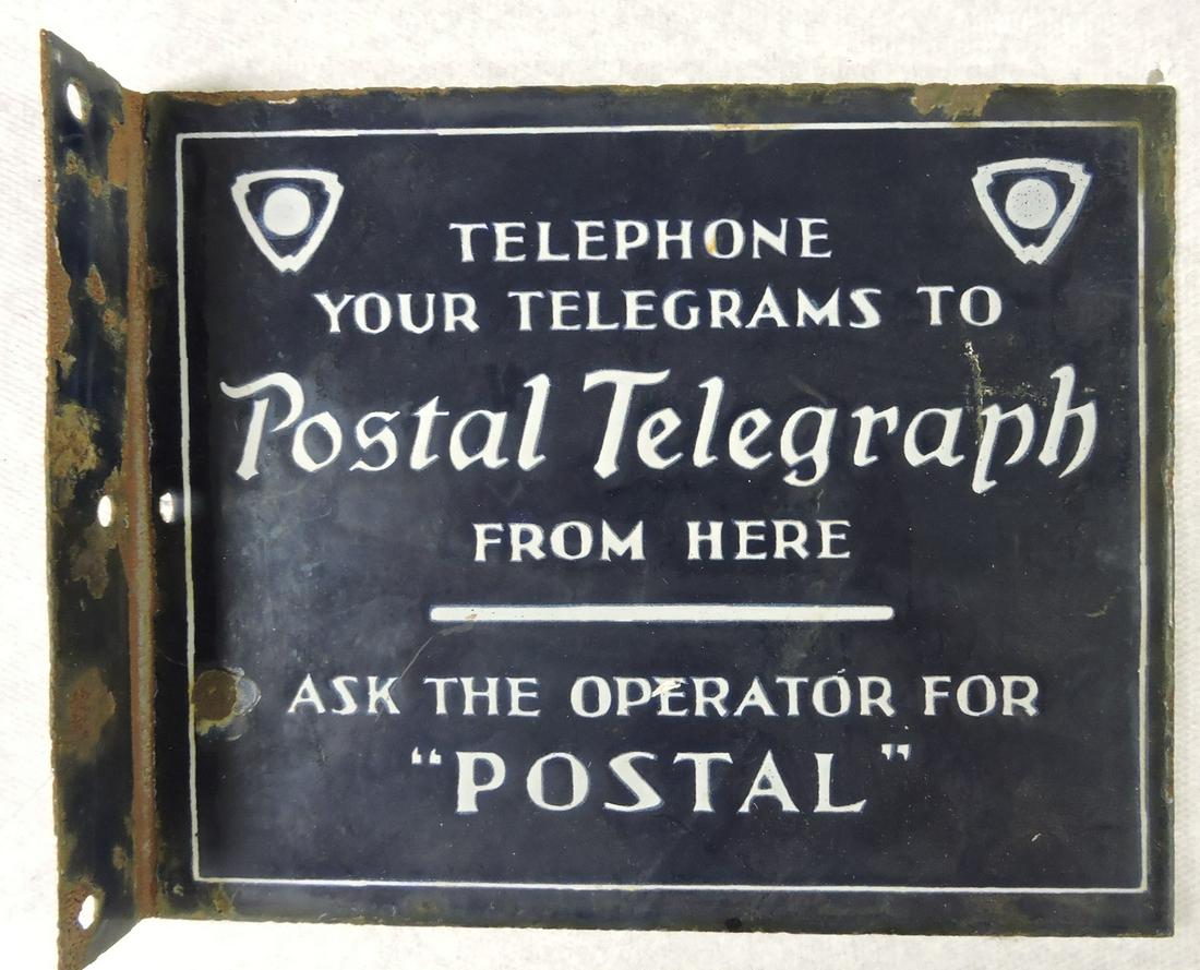 Postal Telegraph porcelain two sided (1 of 2)