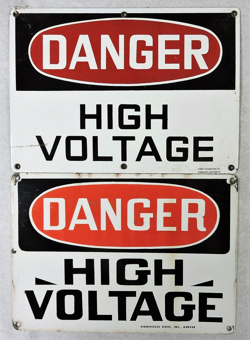 Lot of 2 porcelain single sided Danger (1 of 1)