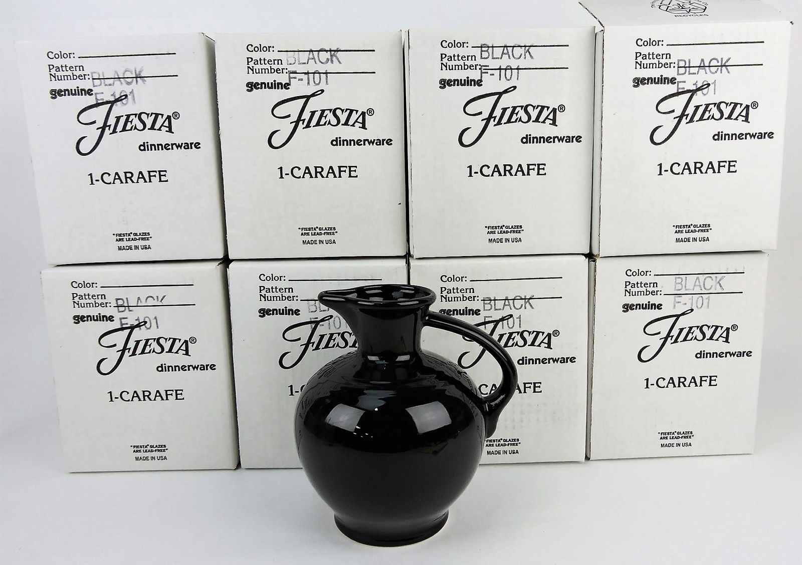 Fiesta Post 86 lot of 8 black carafes, (1 of 1)