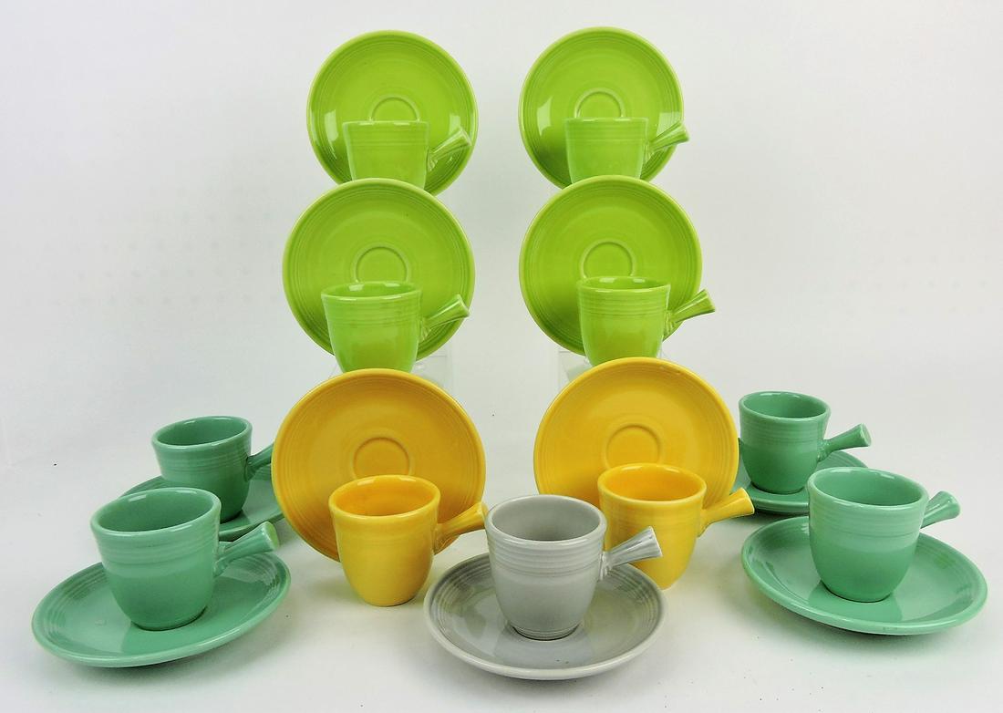 Fiesta Post 86 lot of 11 AD cups &: saucers