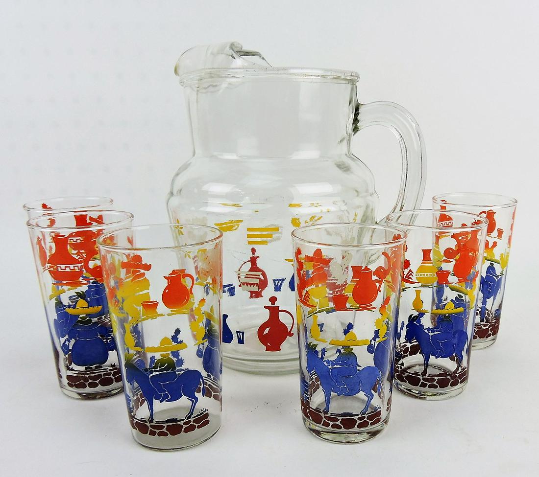 Fiesta Mexican glass go-along pitcher (1 of 1)