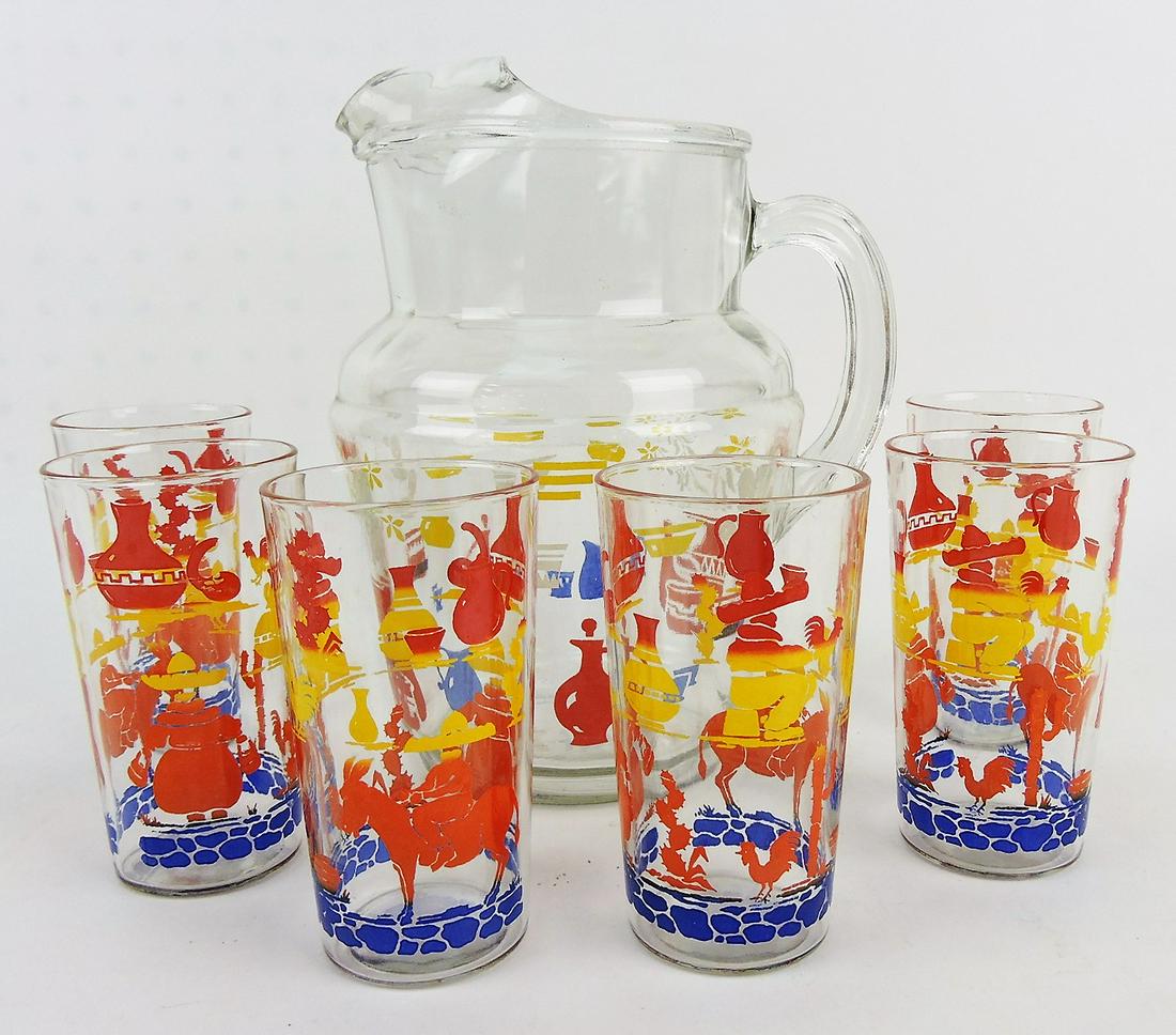 Fiesta Mexican glass go-along pitcher (1 of 1)