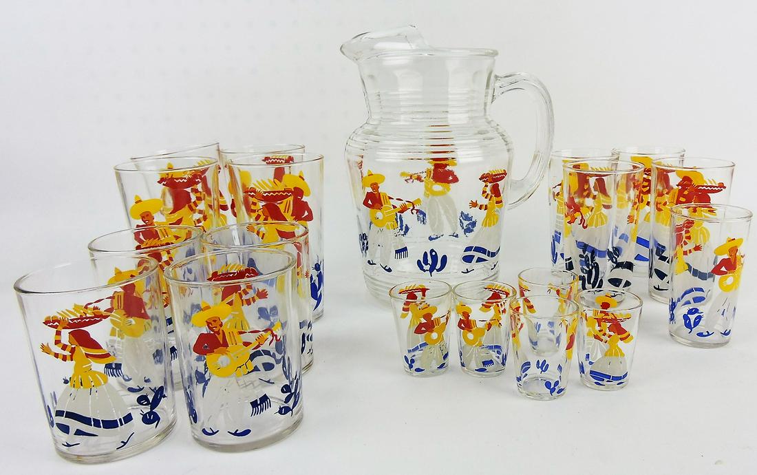 Fiesta Mexican glass go-along pitcher (1 of 1)