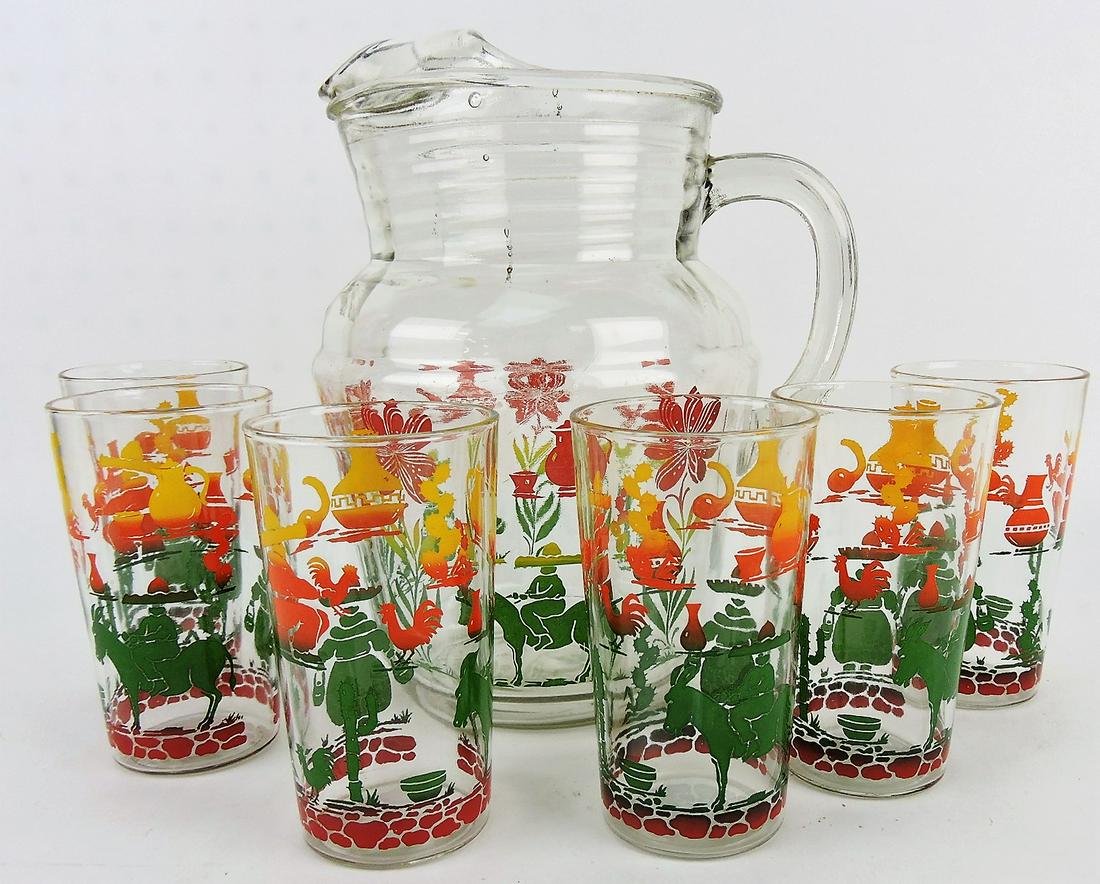Fiesta Mexican glass go-along pitcher (1 of 1)