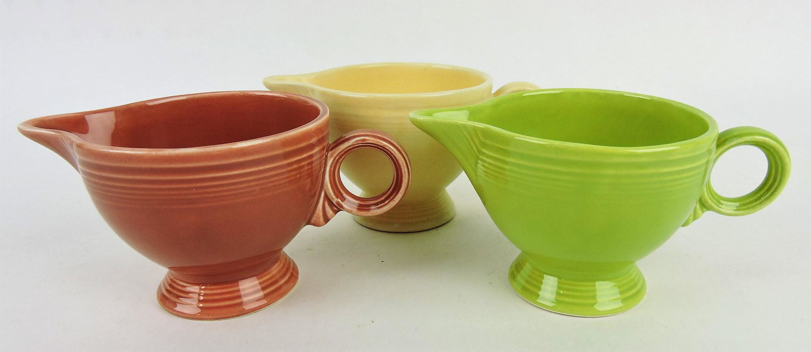 Fiesta creamer group; rose, ivory,: chartreuse