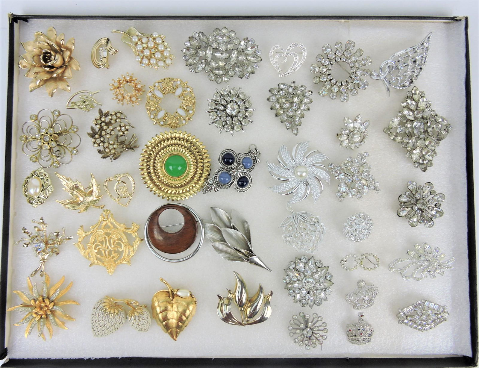 Jewelry tray of brooches; Coro, Weiss, (1 of 1)