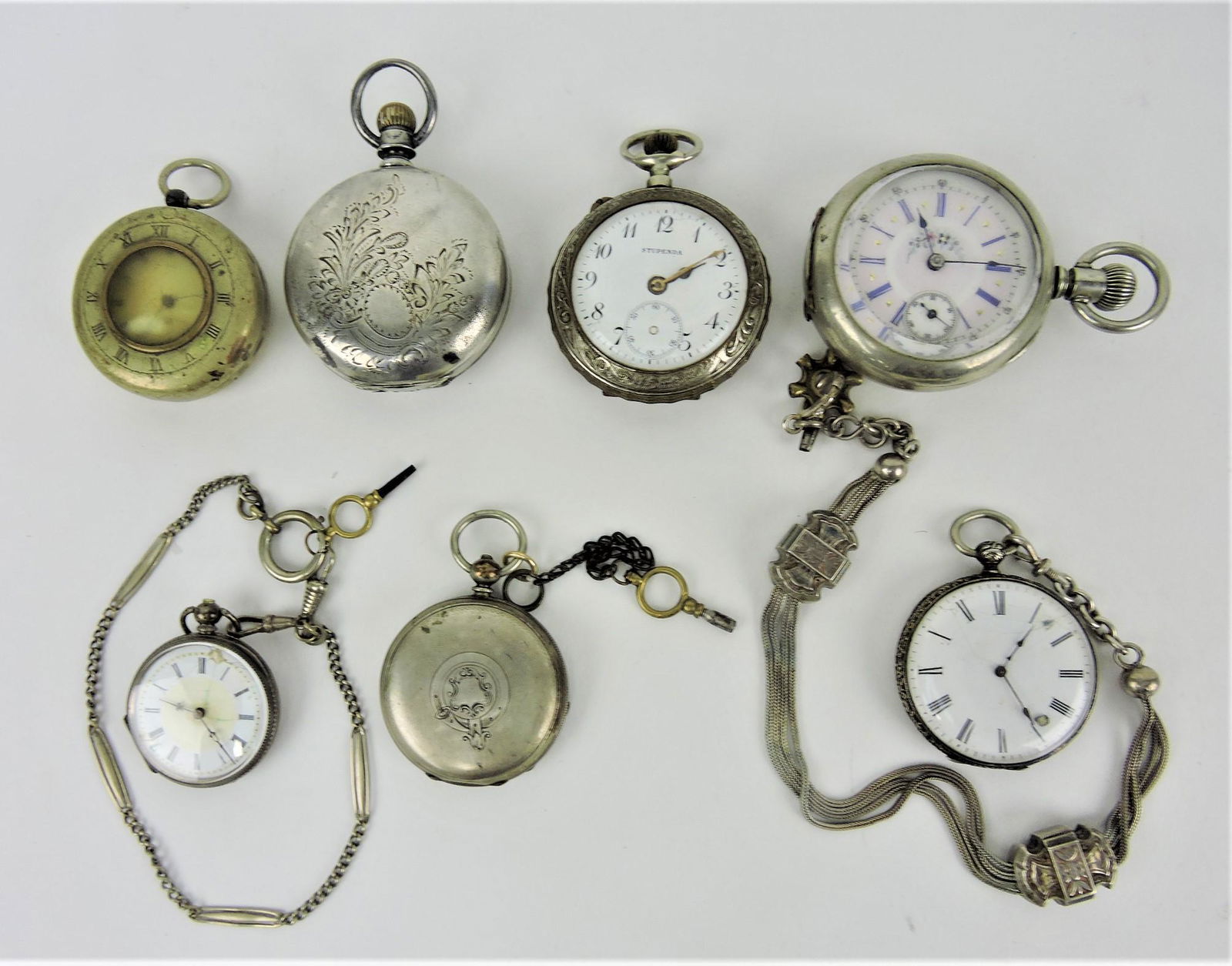 Lot of 7 early pocket watches; (1 of 1)
