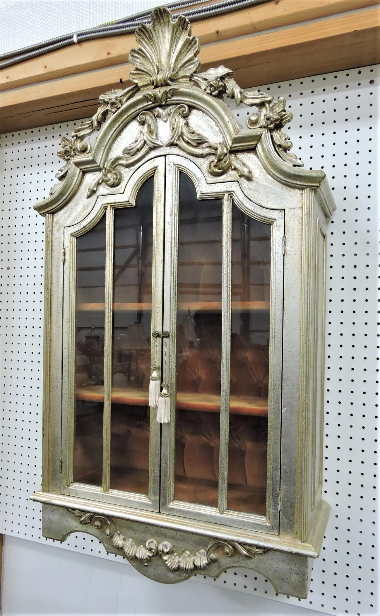 Wall hanging curio cabinet, 45"h, (1 of 1)