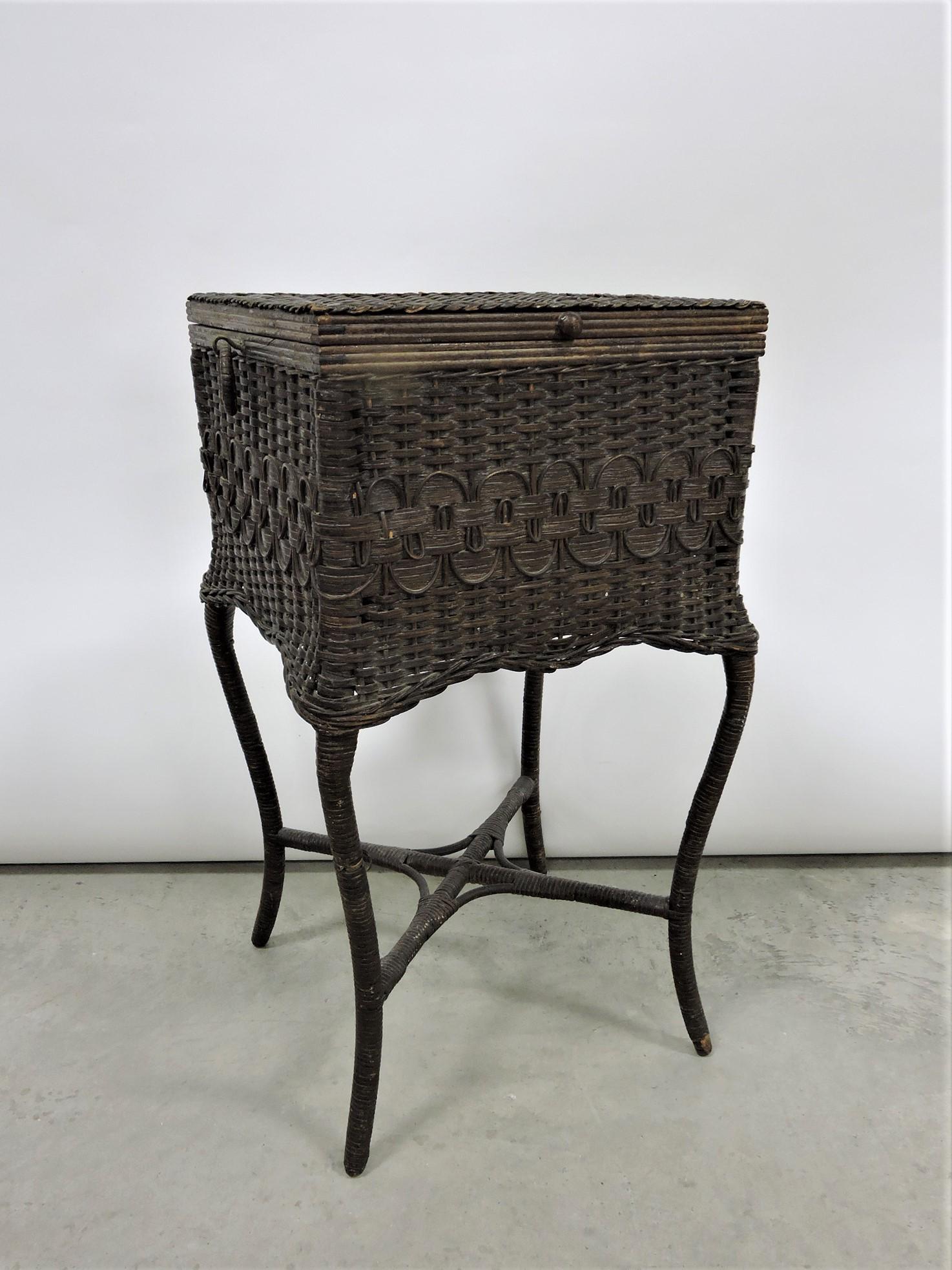 Wicker sewing cabinet with accessories (1 of 1)