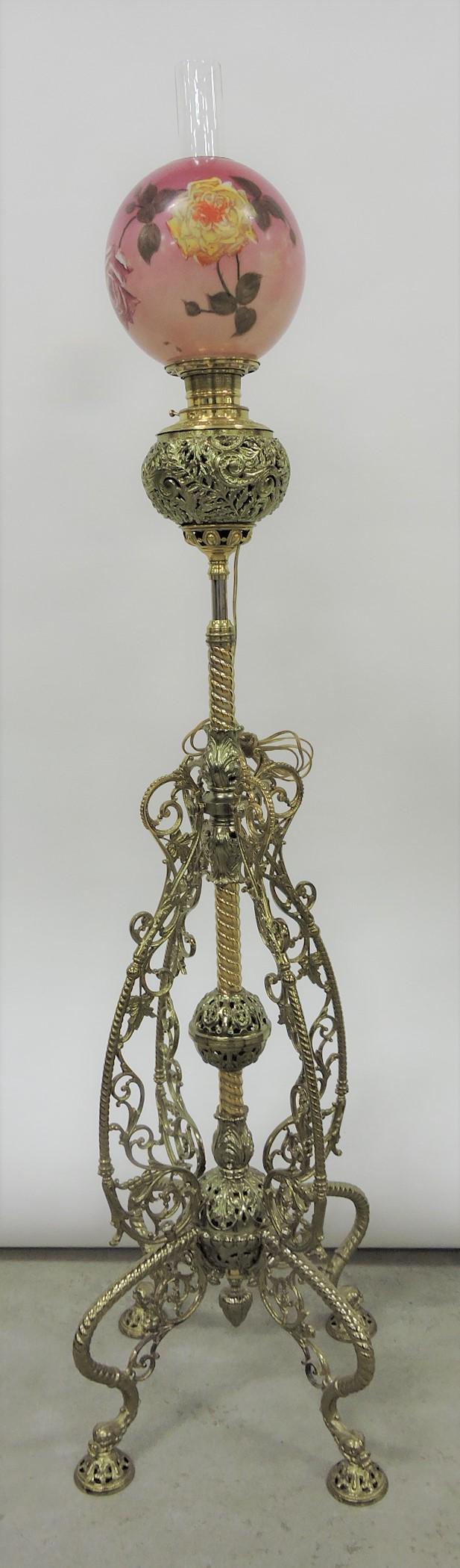 Brass organ lamp with hand painted (1 of 1)