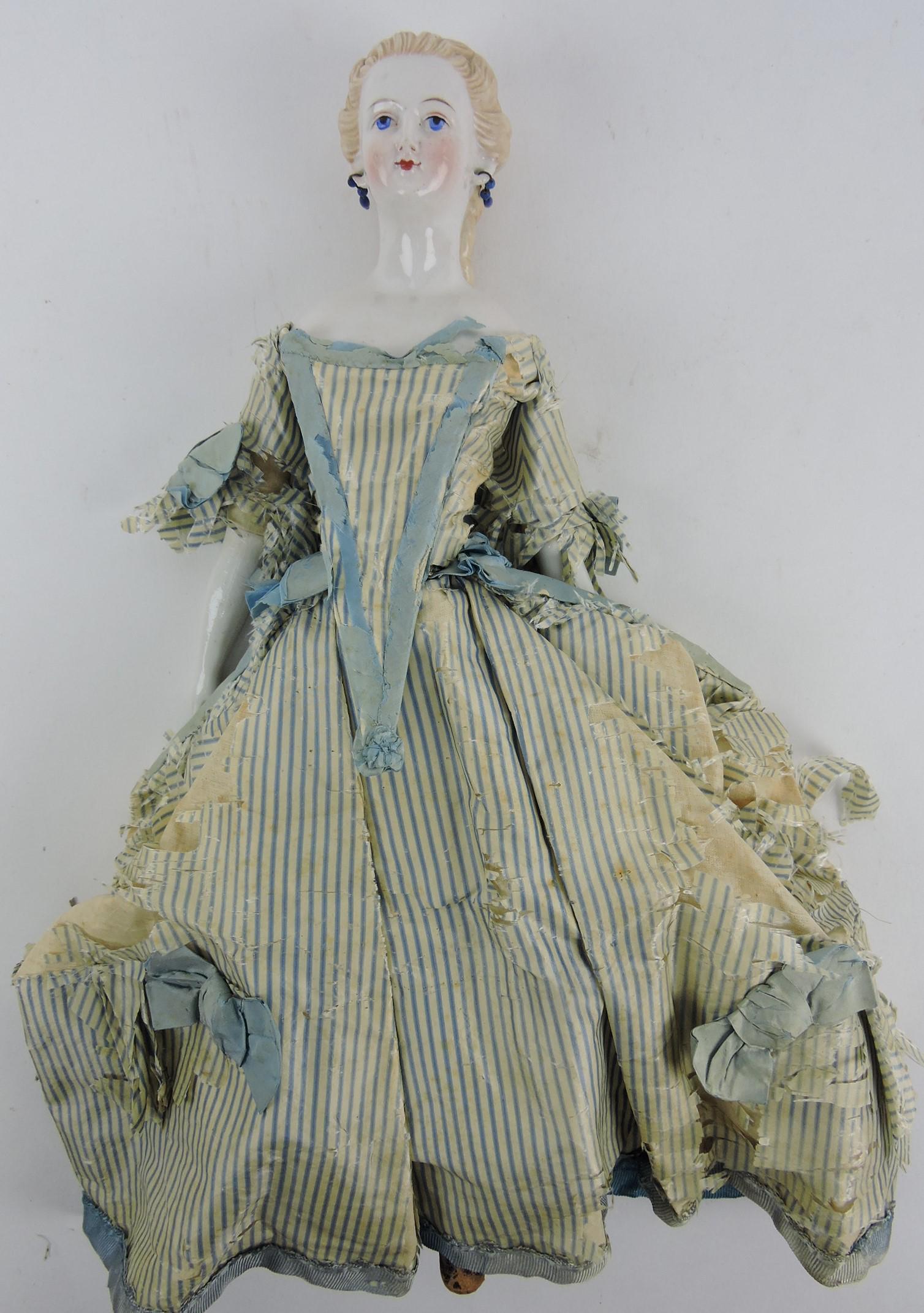 German blond china head doll, 16" (1 of 5)