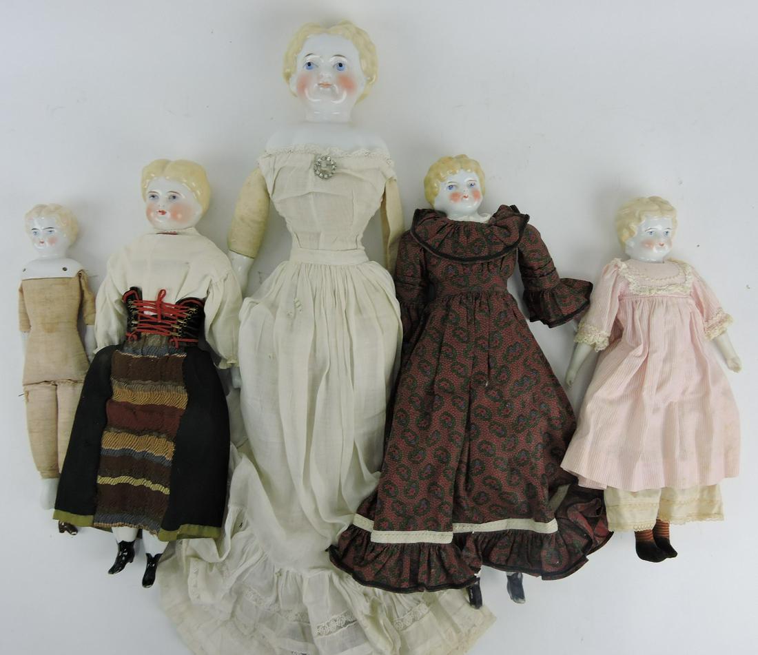 German blond china head doll lot of (1 of 4)