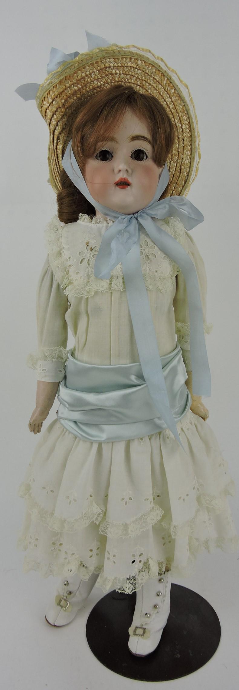 German bisque head doll, #166, 22" (1 of 1)