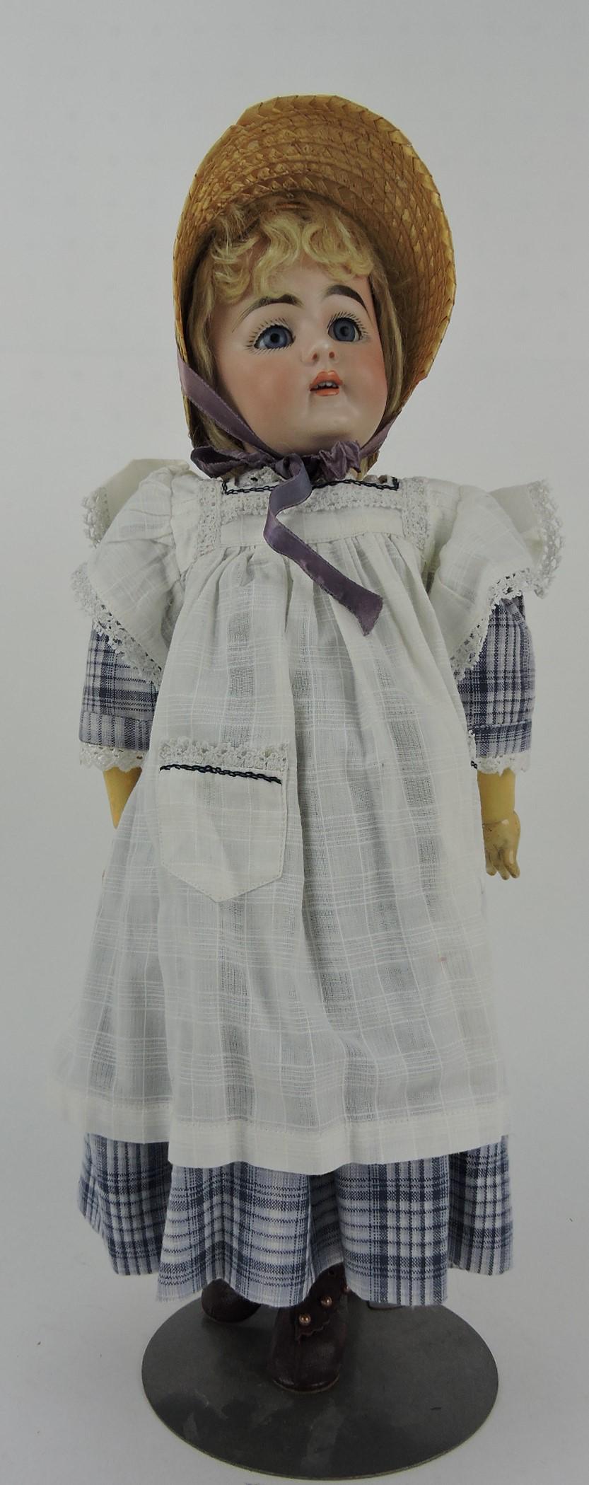 German bisque head doll, #160, 18" (1 of 1)