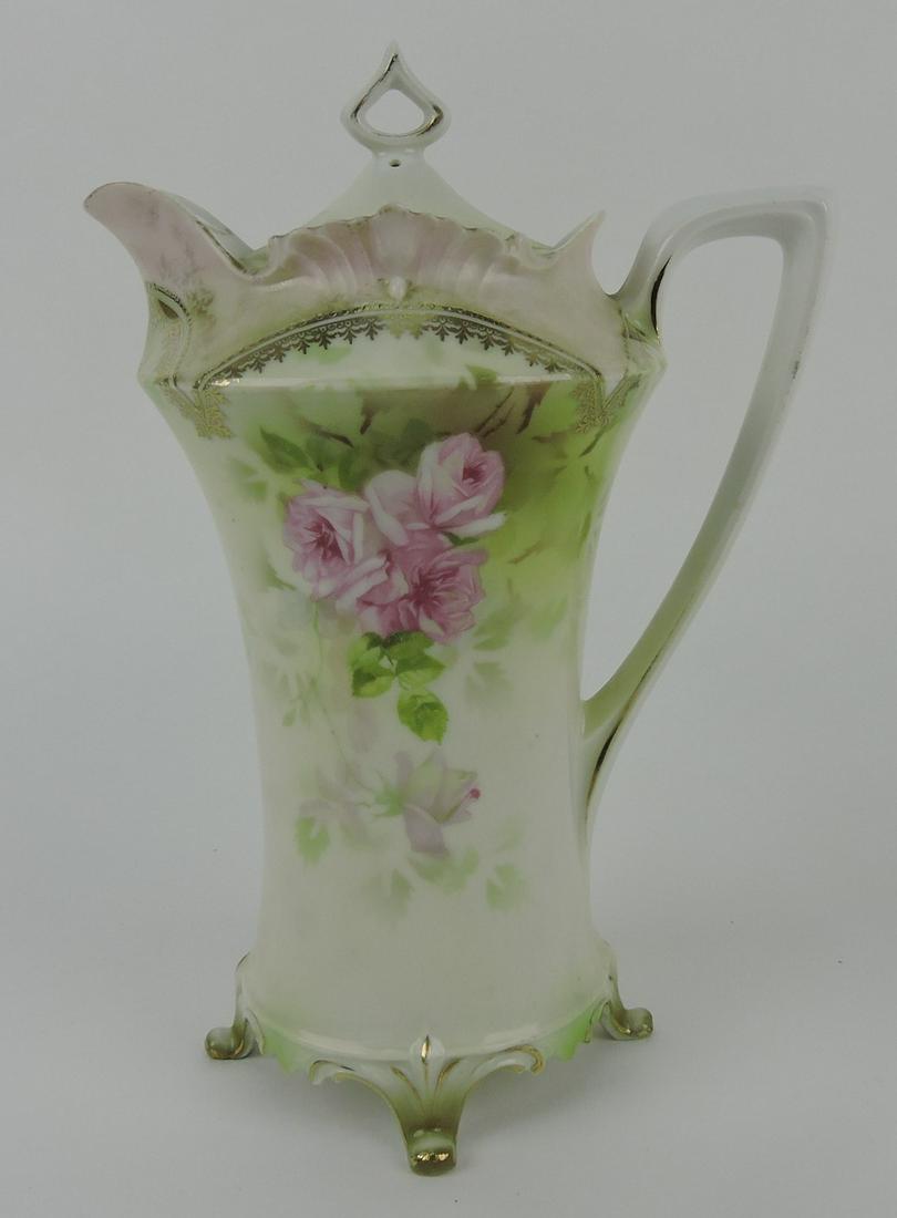 R.S. Prussia floral chocolate pot, (1 of 1)