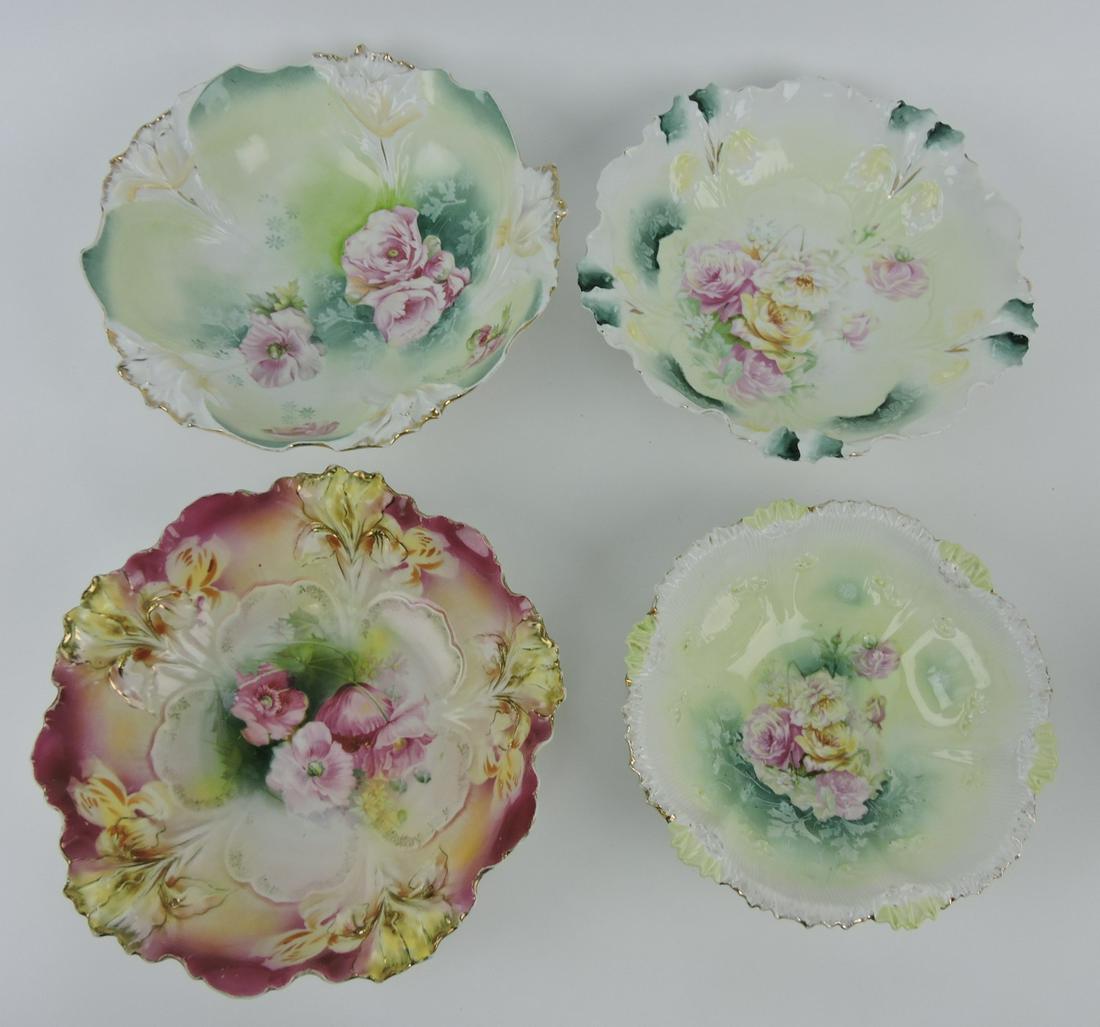 R.S. Prussia lot of 4 floral deep bowls (1 of 1)