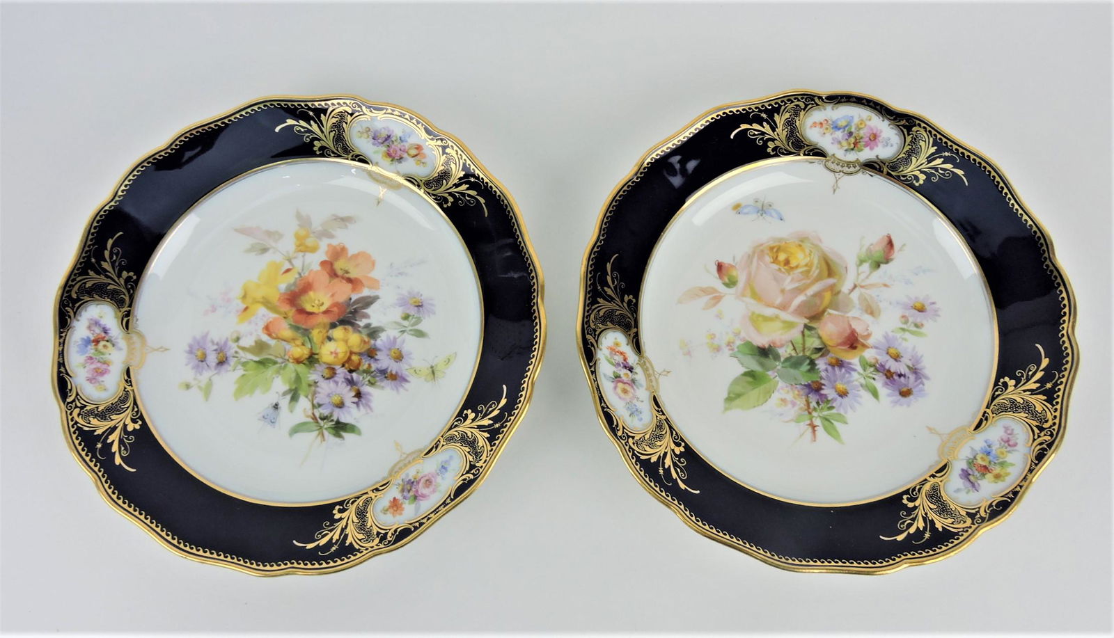 Meissen pair of floral cabinet plates (1 of 2)