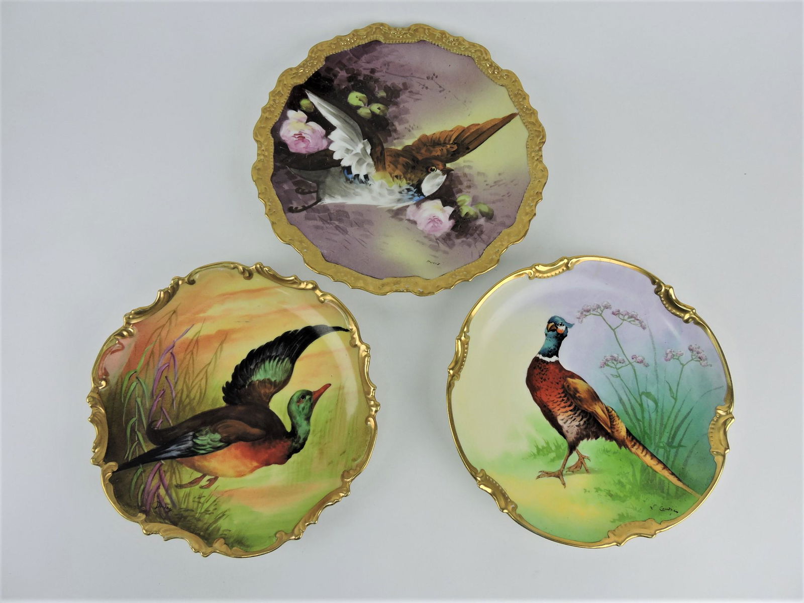 Limoges Coronet lot of 3 game plates, (1 of 1)