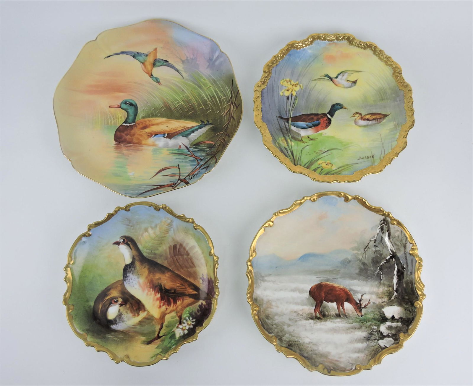 Limoges lot of 4 game plates, 10" to (1 of 1)