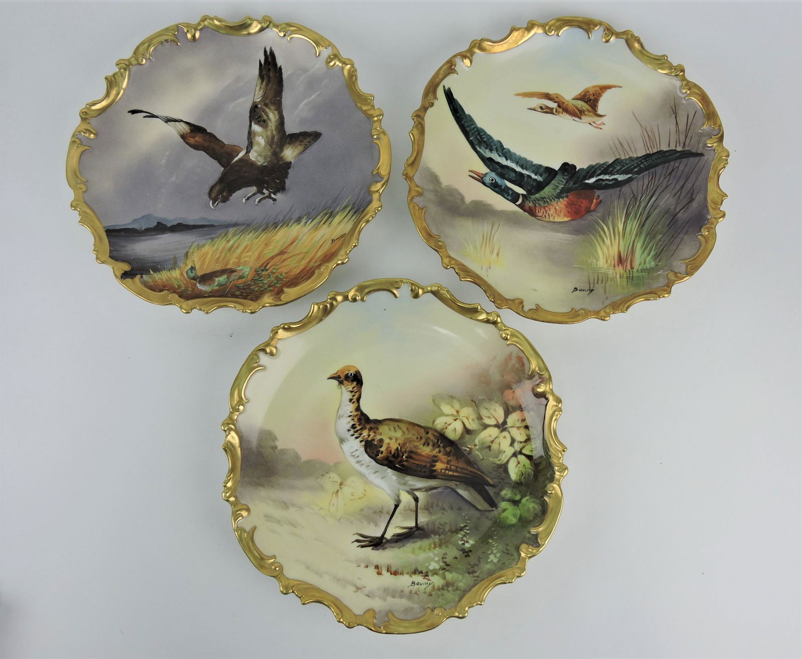 Limoges set of 3 game plates, 12 1/2" (1 of 1)