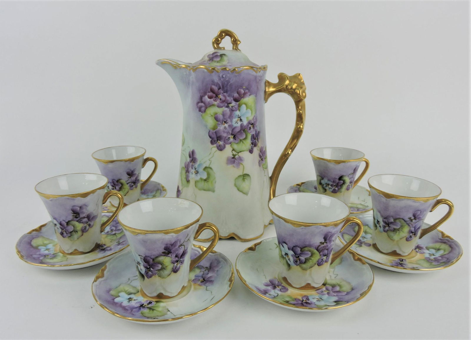 Porcelain chocolate set with violets (1 of 1)