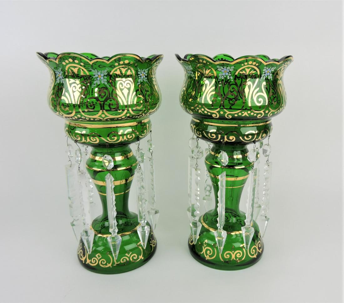 Emerald green pair of Victorian glass (1 of 1)